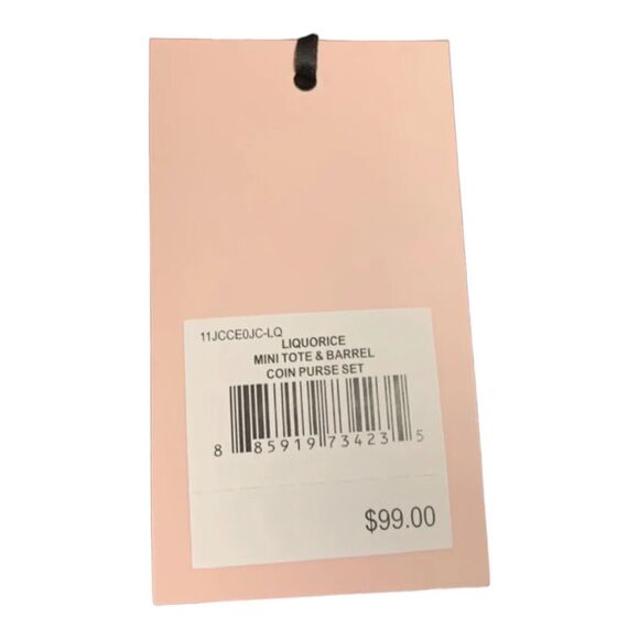 Juicy Couture Liquorice Black Mini Tote & Barrel Coin Purse Gift Set Fluffy NWT - Picture 5 of 5